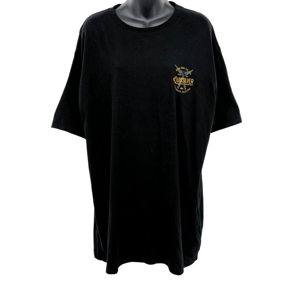 Quiksilver Waterman Collection Black Graphic Tee Extra Large XL Short Sleeve New